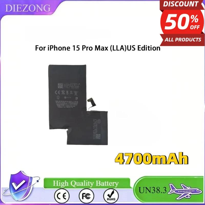 In Stock For iPhone 15 Pro Max (LLA)US Edition 4700mah Mobile Phone Battery