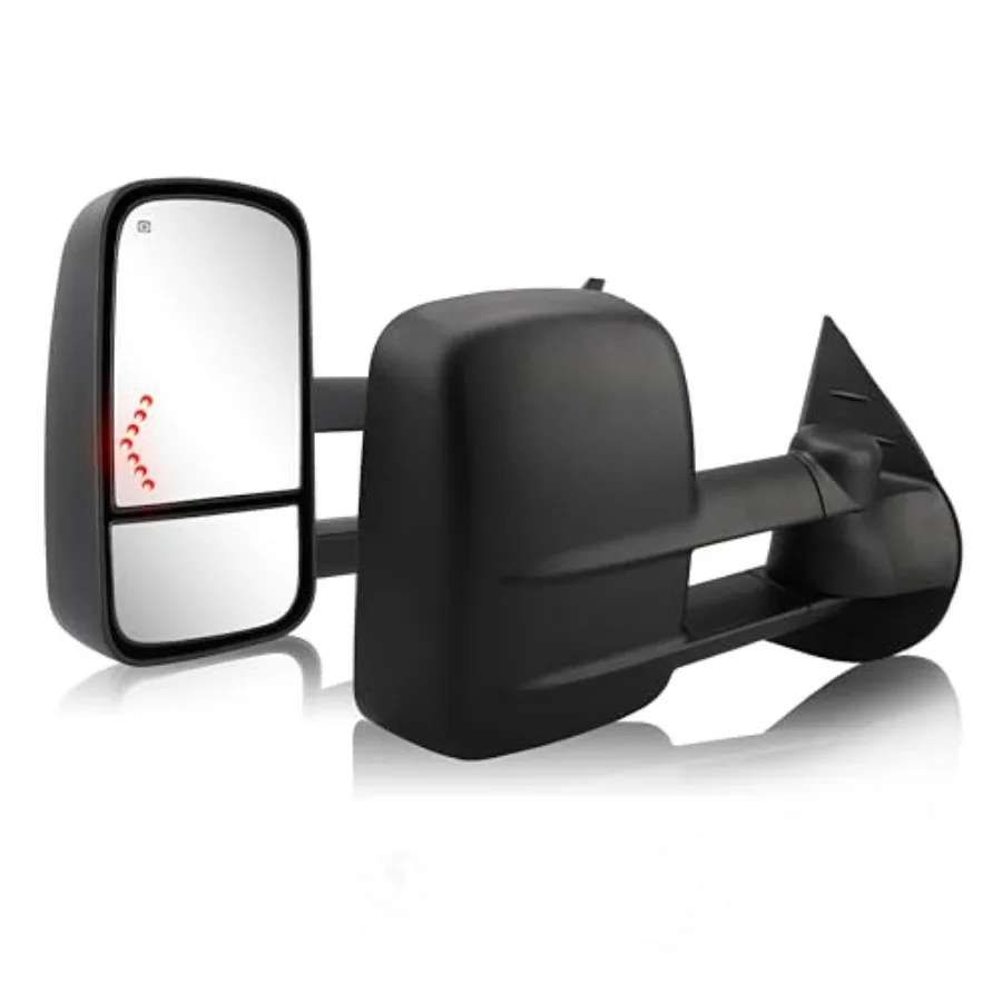 

Towing Mirror for Silverado Sierra - Compatible with 2007-2014 Chevy Silverado GMC Sierra 1500 2500HD 3500HD Power Glass LED Ar