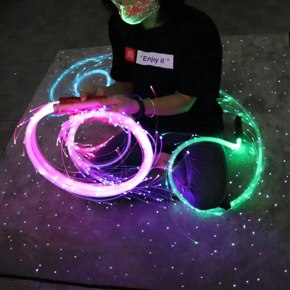 360° Swivel LED Fiber Optic Whip Super Bright Light Up Rave Toy EDM Pixel Flow Lace Dance Festival Party Disco Dance Whips