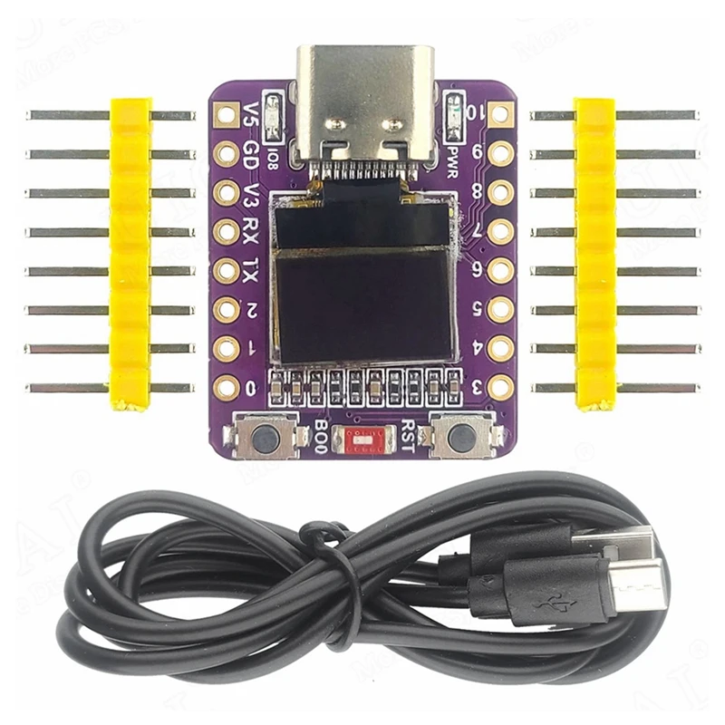 

ESP32-C3 Плата разработки OLED Керамическая антенна ESP32 Мини-плата разработки Wi-Fi Bluetooth 0,42-дюймовый экран