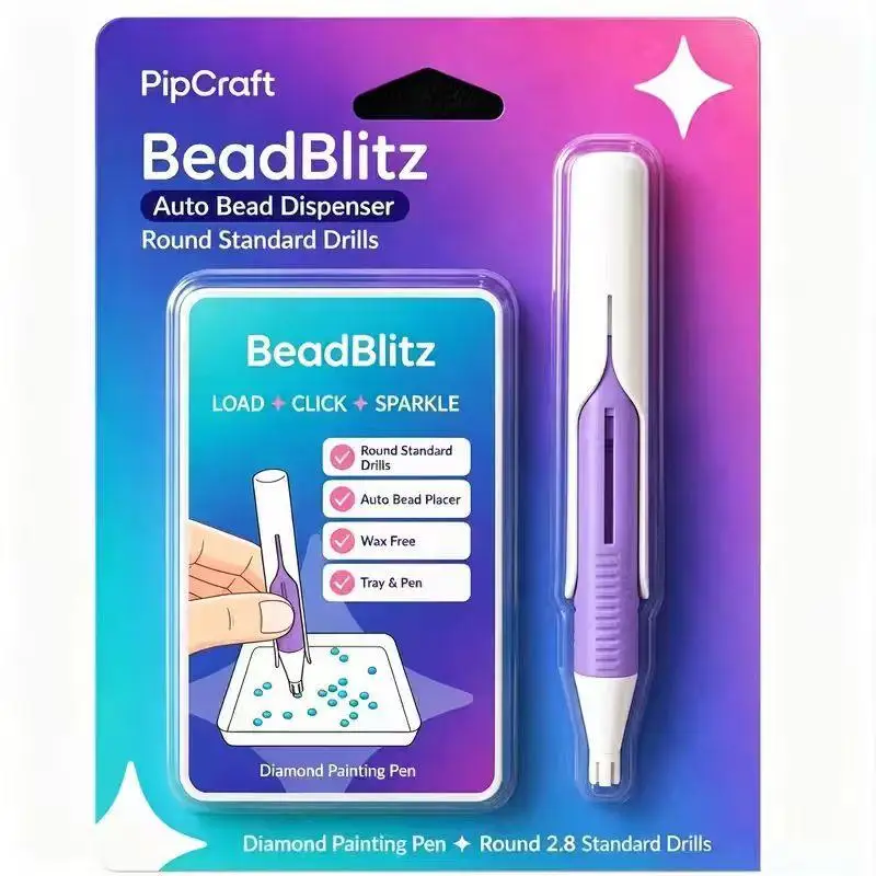 Automatischer Stift zum Auftragen von Perlen für Diamond-Art-Bilderrahmen, geeignet für 2,8-mm-Perlen, langlebig, wachsarm und ergonomisch geformt. – Detail 11