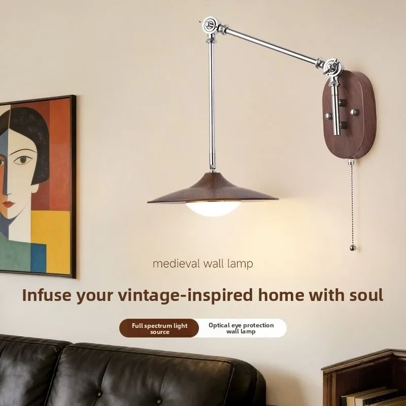 Adjustable arm-adjustable desk eye-care lamp, Bauhaus vintage bedroom bedside decorative ambient lamp