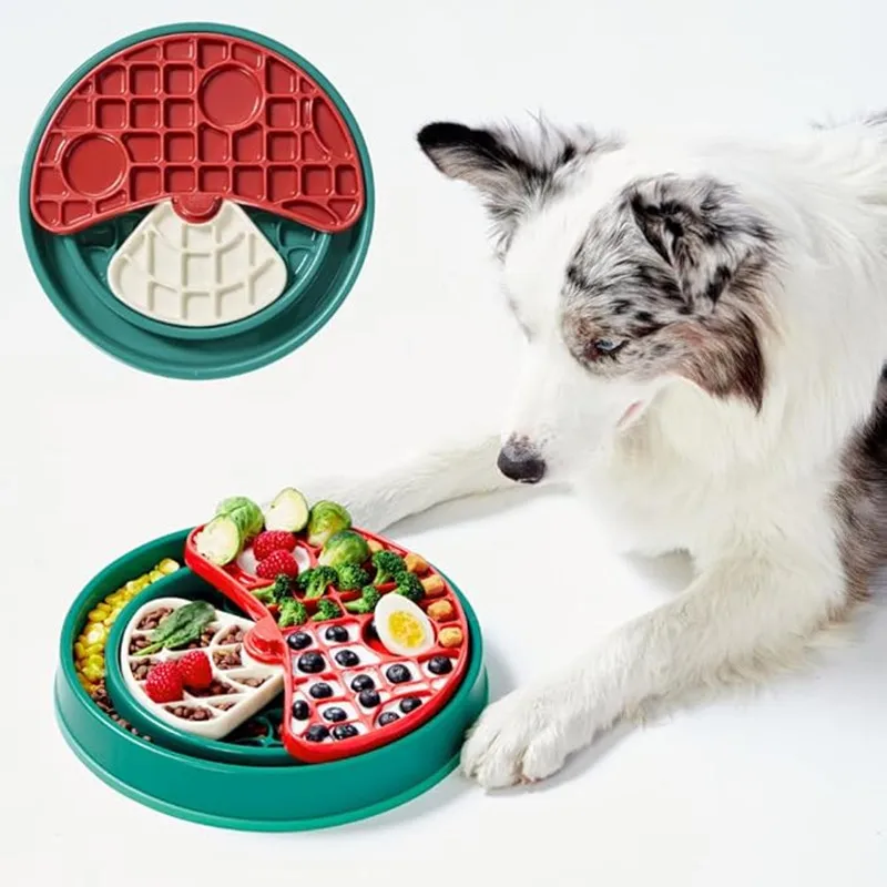 

Pet Supplies Slow Feeder Dog Bowl, Dogs Puzzle Enrichment Toy Mushroom Rotating Plate for All Breed Sizes Cat Dog