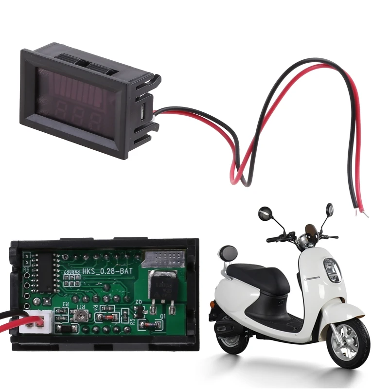 Medidor batería para 12V-72V Capacidad batería Indicador voltaje Indicador batería Du