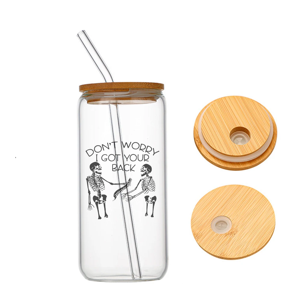 

Don't Worry I Got Your Back Gifts for Coworkers, Friends Glass For Heat Resistant High Drinking Cup With Straws Lids 16 oz