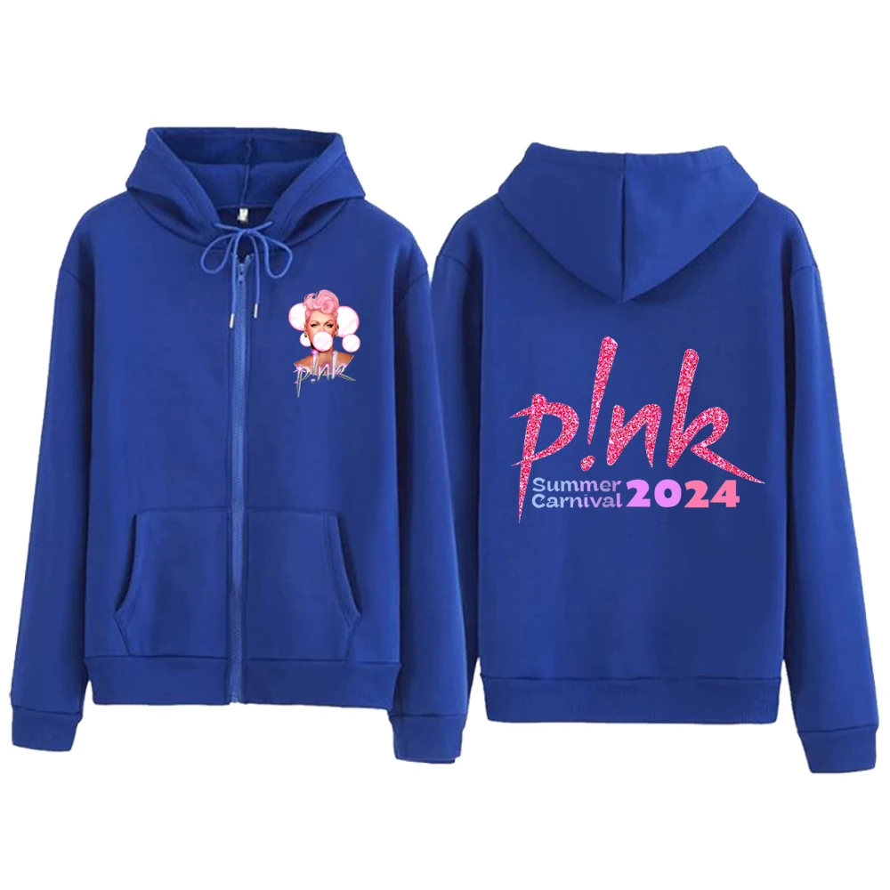 SUMMER CARNIVAL P!nk Music Singer Tour 2024 Hoodie Hot Jacket  Zip Up Hoodie Sweatshirts Y2K Coat Gift