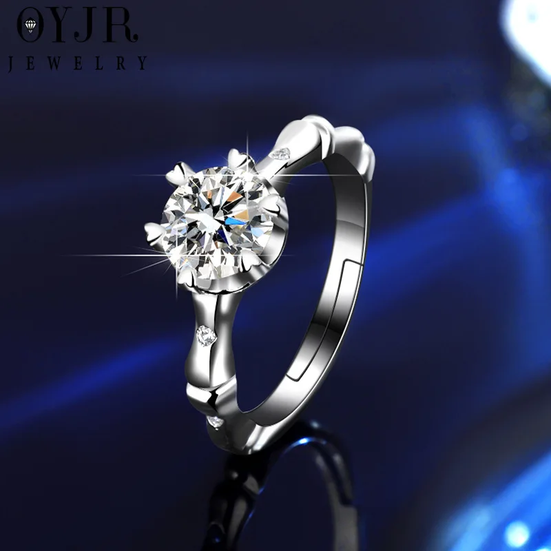 

OYJR Silver Plated Engagement Ring for Women Adjustable Finger Jewlery