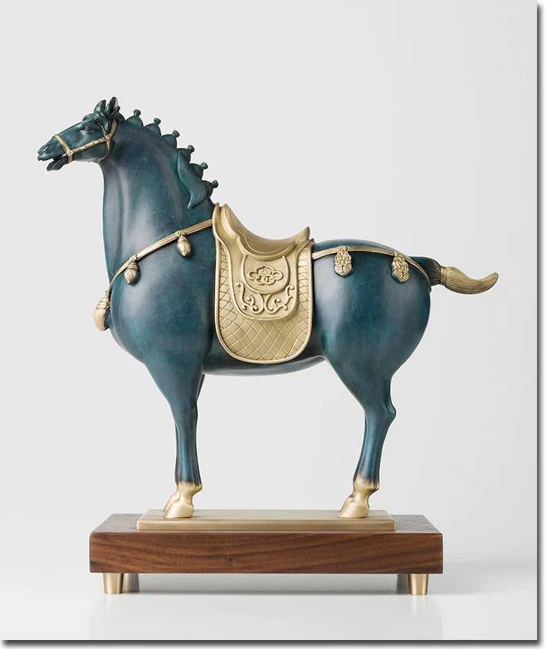 Limited Edition 2023 TOP office home Shop decor business Collection # Propitious Dynasty horse bronze Sculpture ART