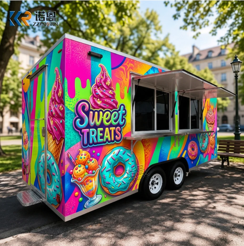 Towable Mobile Food Truck Trailer Bakery Food Truck Hamburguesas Fully Equipped Food Truck Trailer with Refrigerator