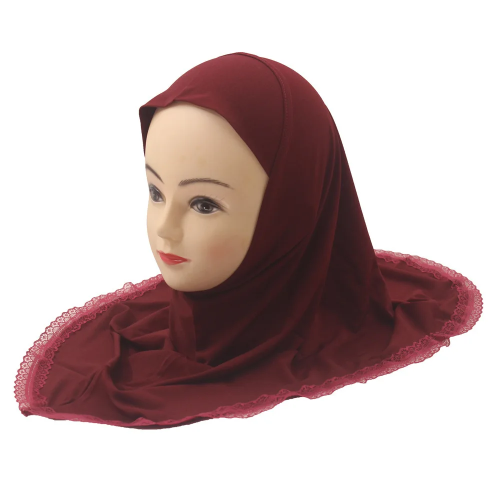 

Islamic Kids Girls Head Scarf Headwear Muslim Hijab Inner Cap Wrap Shawl Scarf Ramadan Amira Headscarf Full Cover Turban Hijab