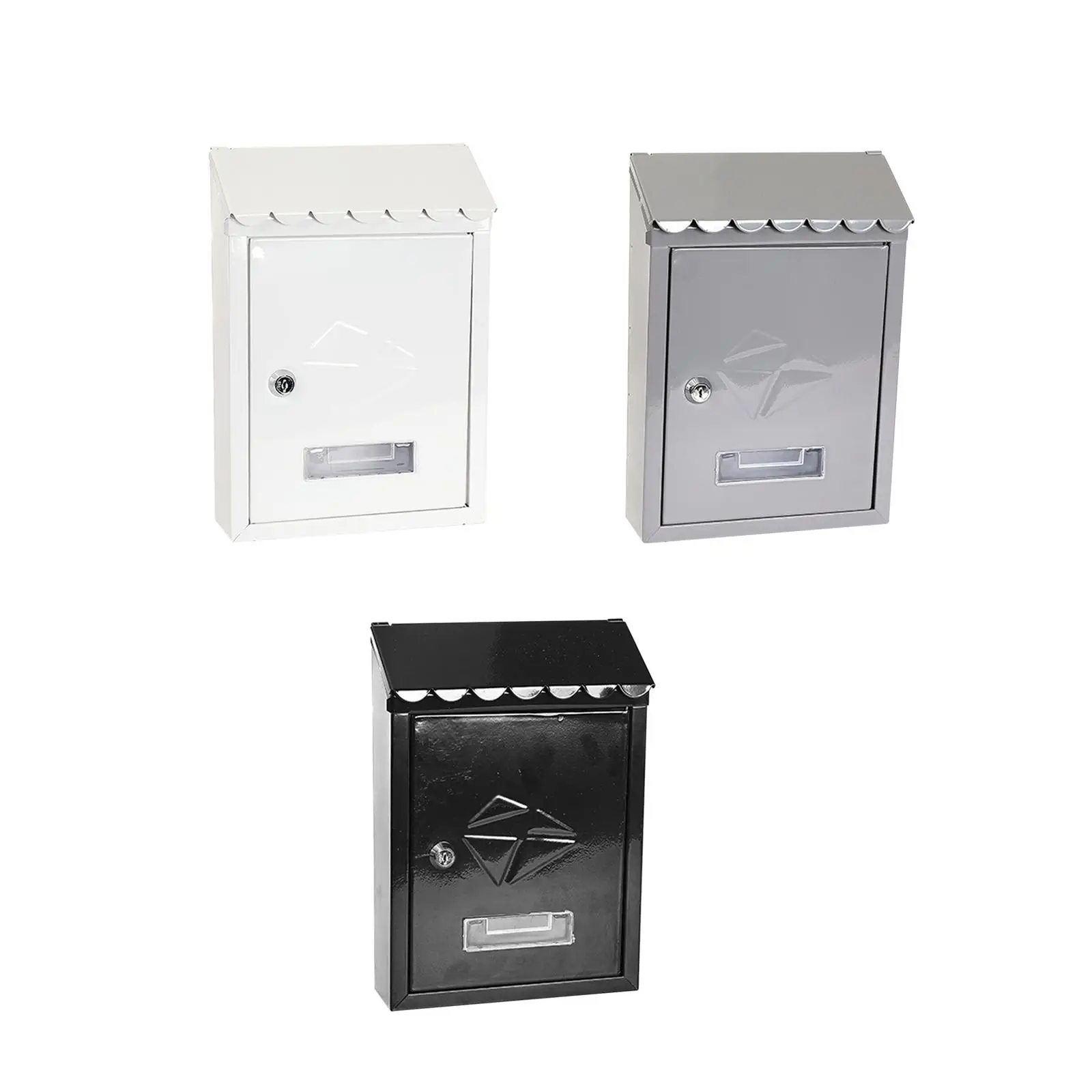 Wall Mounted Mailbox Post Box Modern with Lock Wall Mount Locking Mailbox for Envelope Home Office Outside House Outdoor Porch