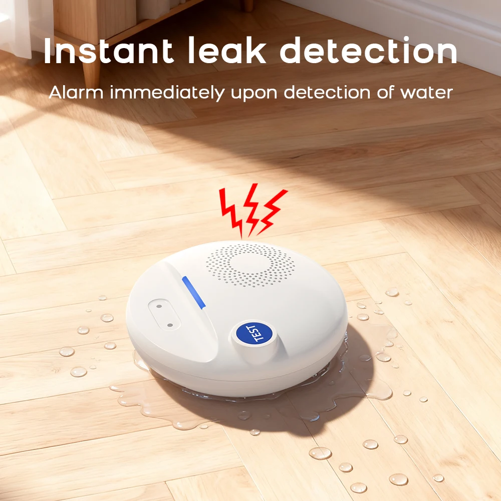 스마트 누수 경보기 WiFi 물 감지기 투야 앱 원격 제어 시스템 (음향 및 광 신호 포함) 주방 욕실 가정 보안용