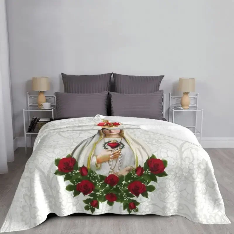 

Baby Blanket Graphics Our Lady of Fatima Virgin Mary Home Bed Sofa Picnic Office Cover Decor Comfortable Throw Blankets Kids