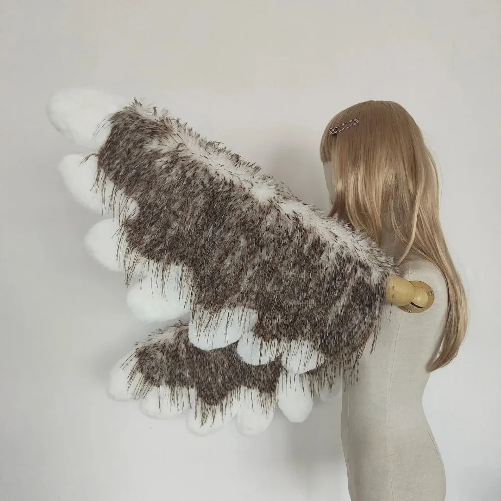 Cosplay Plush Simulation Bird Wings Fursuit Animal Accessories Available in Multiple Colors for Halloween Creative Cosplay