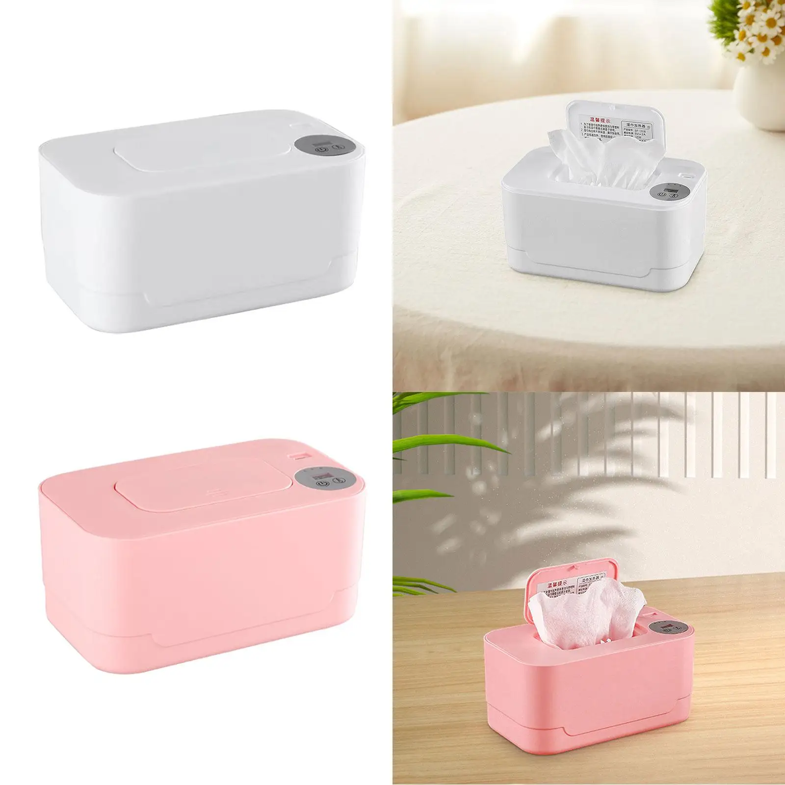 Wipe Warmer Napkin Heating Box Cover Large Capacity LED Display Portable Thermal Warm for Hotel Travel Bathroom Car Household