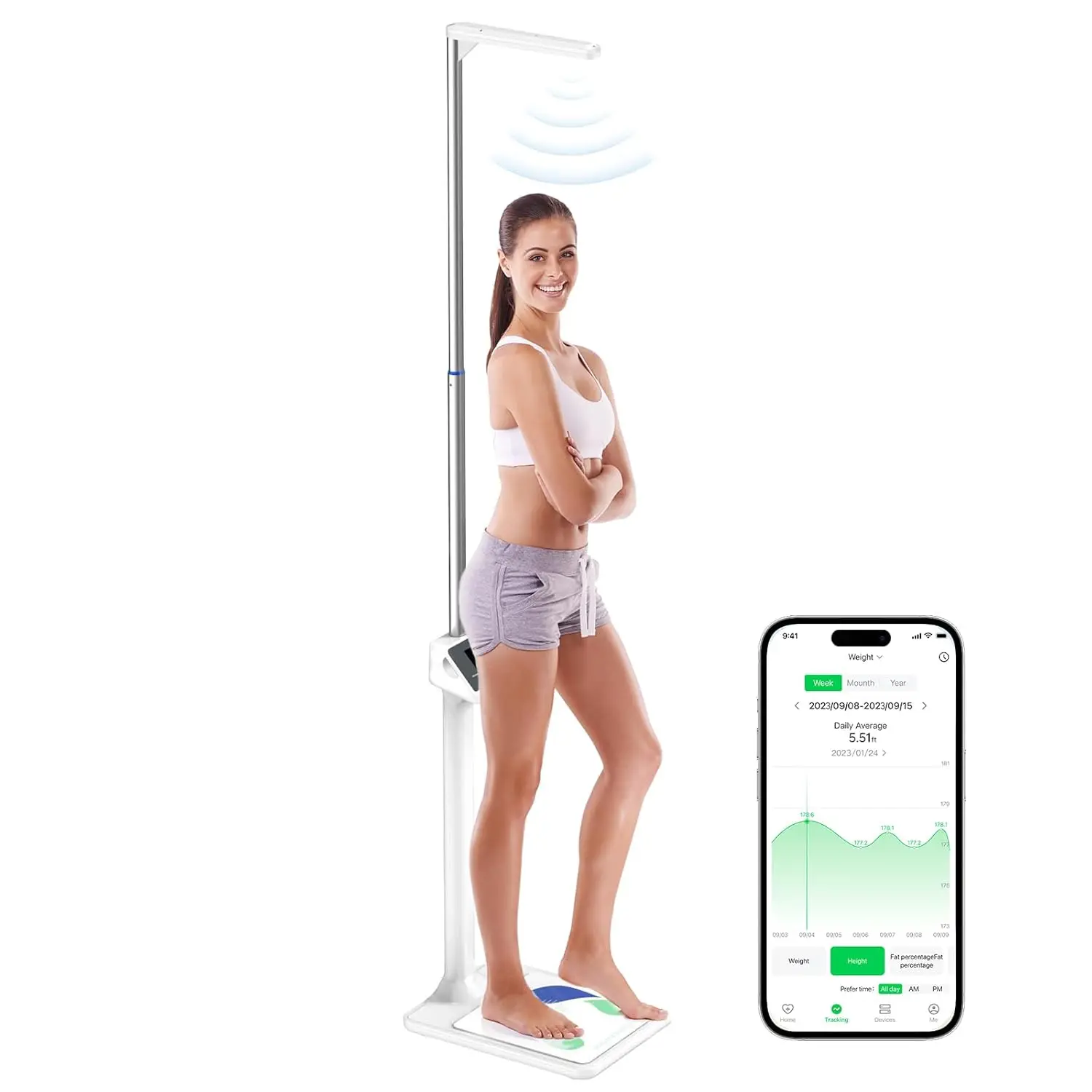 Arboleaf Digital Physician Scale, Fsa Hsa Eligible, Ultrasonic Height And Weight Scale, Smart Body Composition Analyzer For Gym