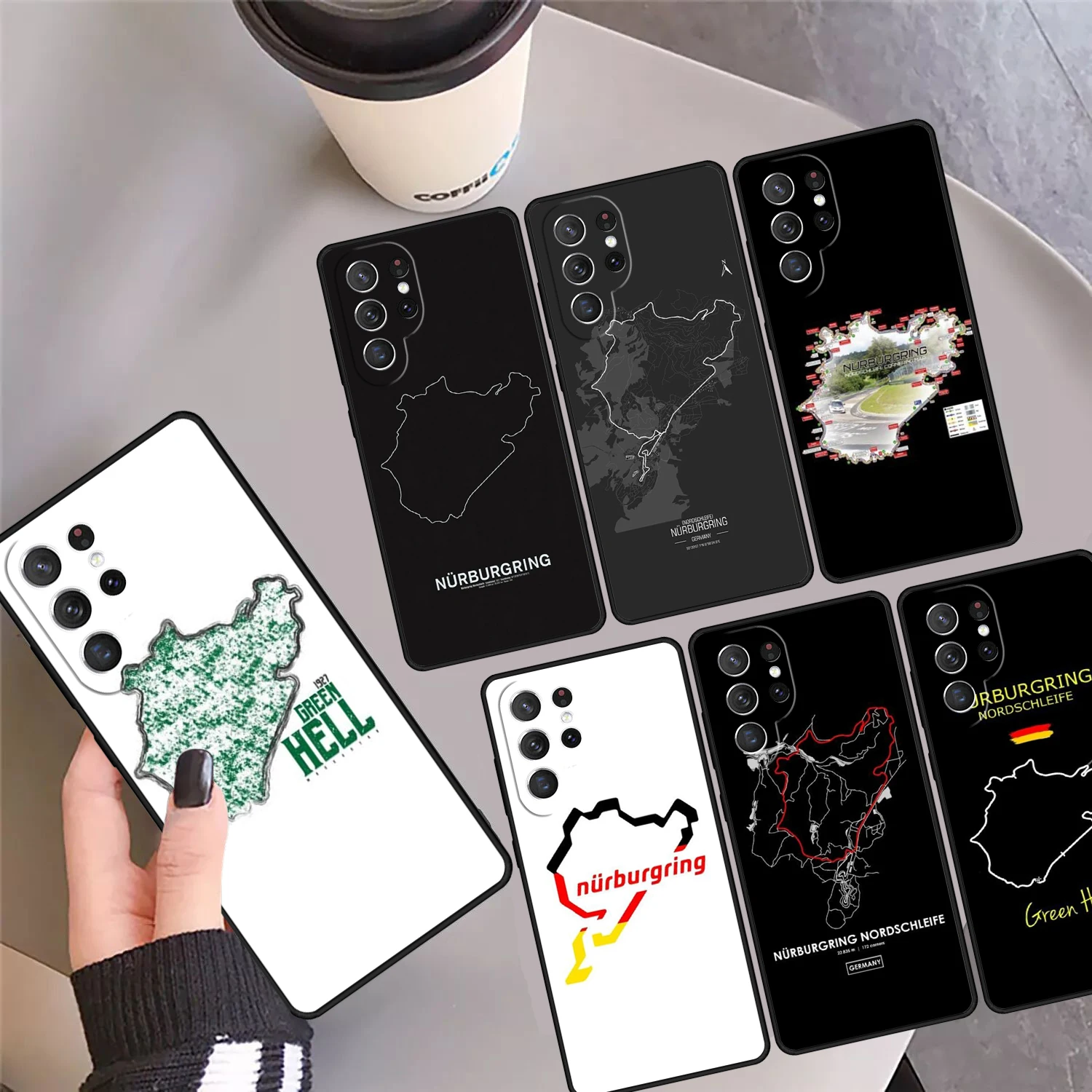 Yarış Motor Spor Nurburgring telefon kılıfı Kapak Samsung Galaxy S24 Ultra 23 S22 Artı S21 FE S20 S8 S9 S10 Not 10 Pro 20