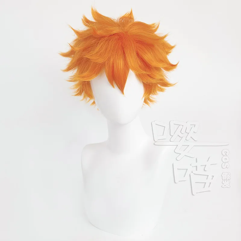 Hinata Shoyo Kinderspion Perücke Anime Haikyuu!! 32CM Orange Hitzebeständige Kunsthaar Anime Hinata Shoyo Cosplay Perücken Halloween Perücke