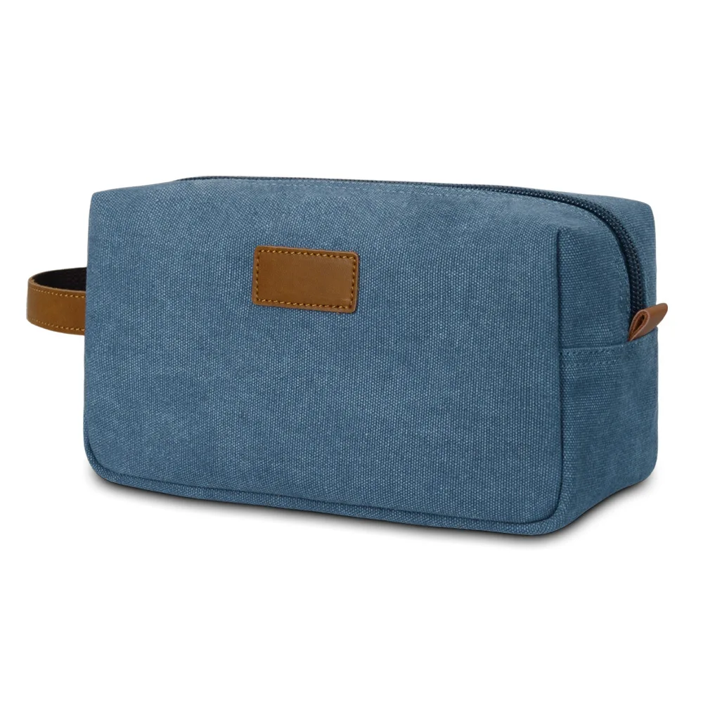 حقيبة أدوات الزينة، حقيبة سفر محمولة باليد من القماش المقاوم للماء، تخزين جلد الحصان المجنون، حقيبة مكياج عصرية ورجعية #5