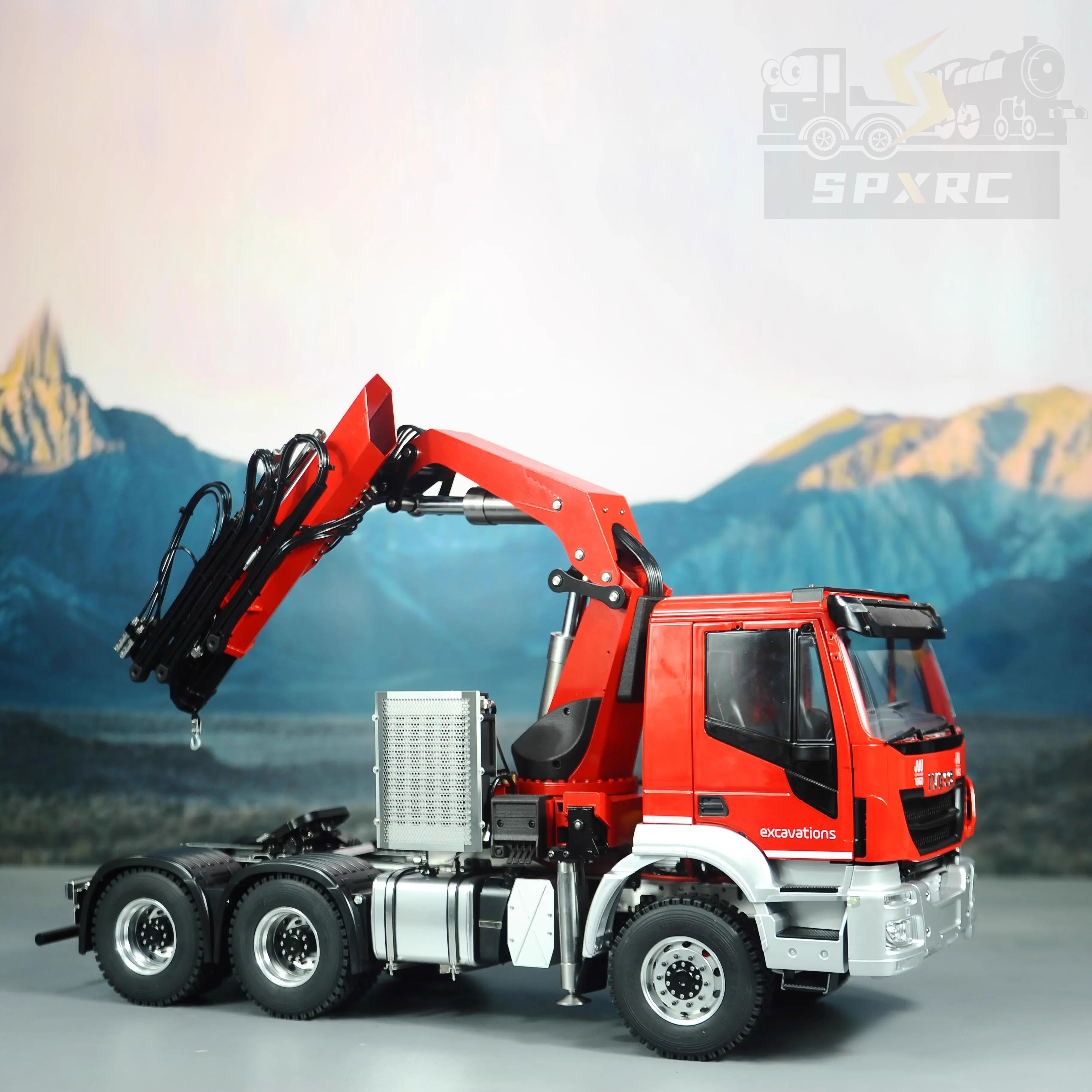 RC Crane 1/14 8x8 6x4 Hydraulic RC Crane Remote Control Dump Truck Metal Model RTR Crane Remote Control Car Boy Toys