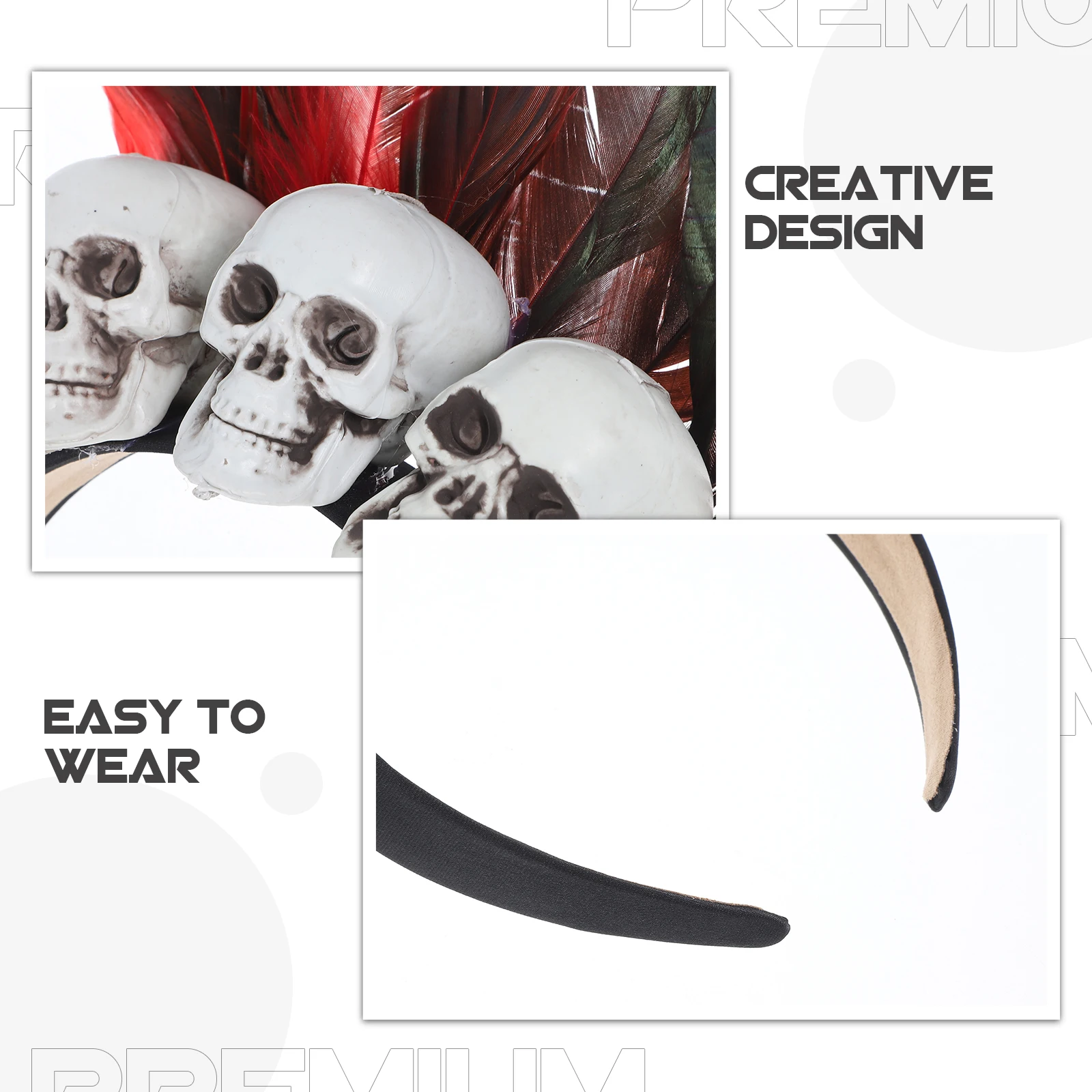 

Halloween Skull Headband Lightweight Adjustable Skull Headdress Party Hair Accessory for Cosplay Masquerade Performance