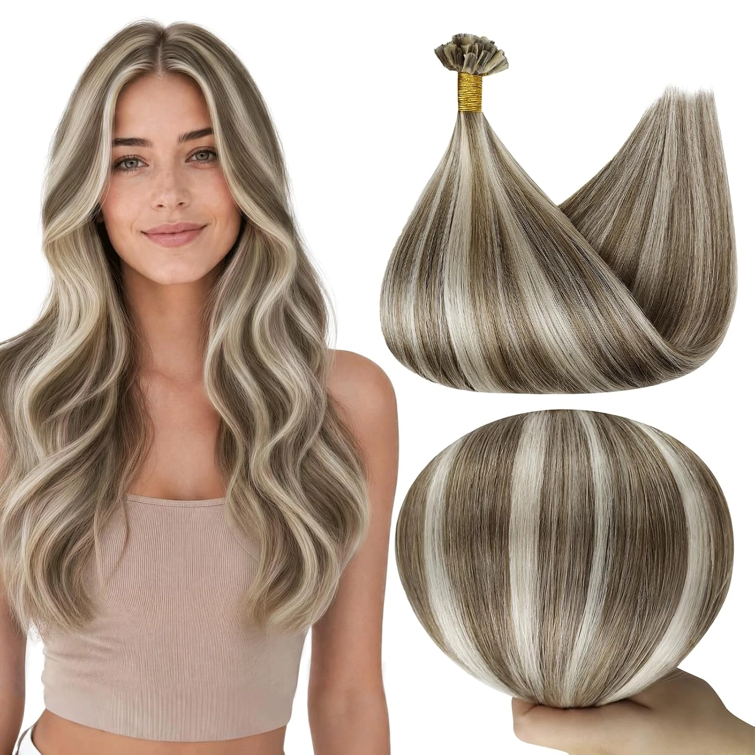 Full Shine U Tip Hair Extensions Piano Color 50 or 100 Strands Keratin Fusion Remy Straight Hair for Women