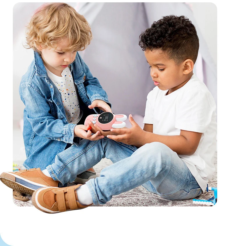 2PCS Kids Rabbit Walkie Talkie 3KM Range Handheld Transceiver UHF Radio Lanyard Children Birthday Gifts Mini Toys Interphone