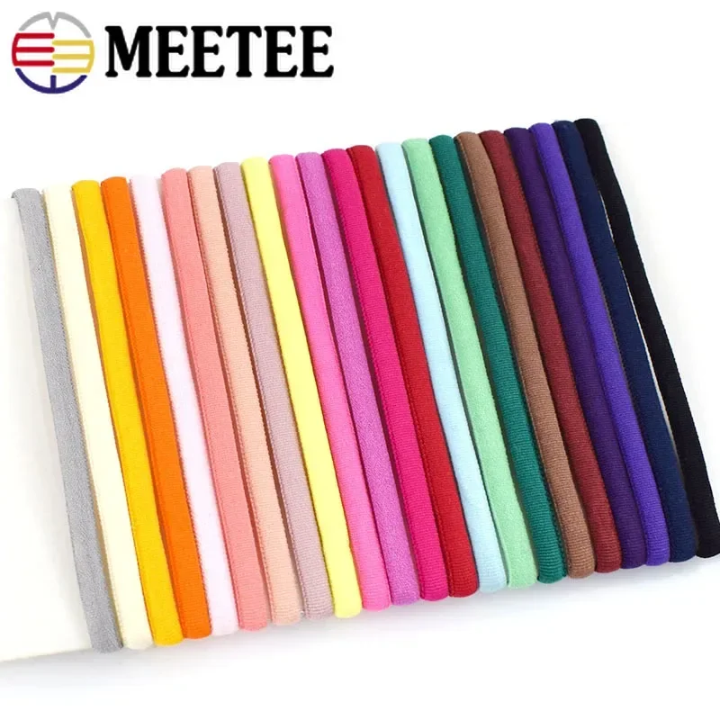 Meetee 5Meters 3mm/5mm Nylon Elastic Band For Ear Hanger Lace Ribbon Shoes Strap Shoulder Webbing DIY Handmade Accessorie