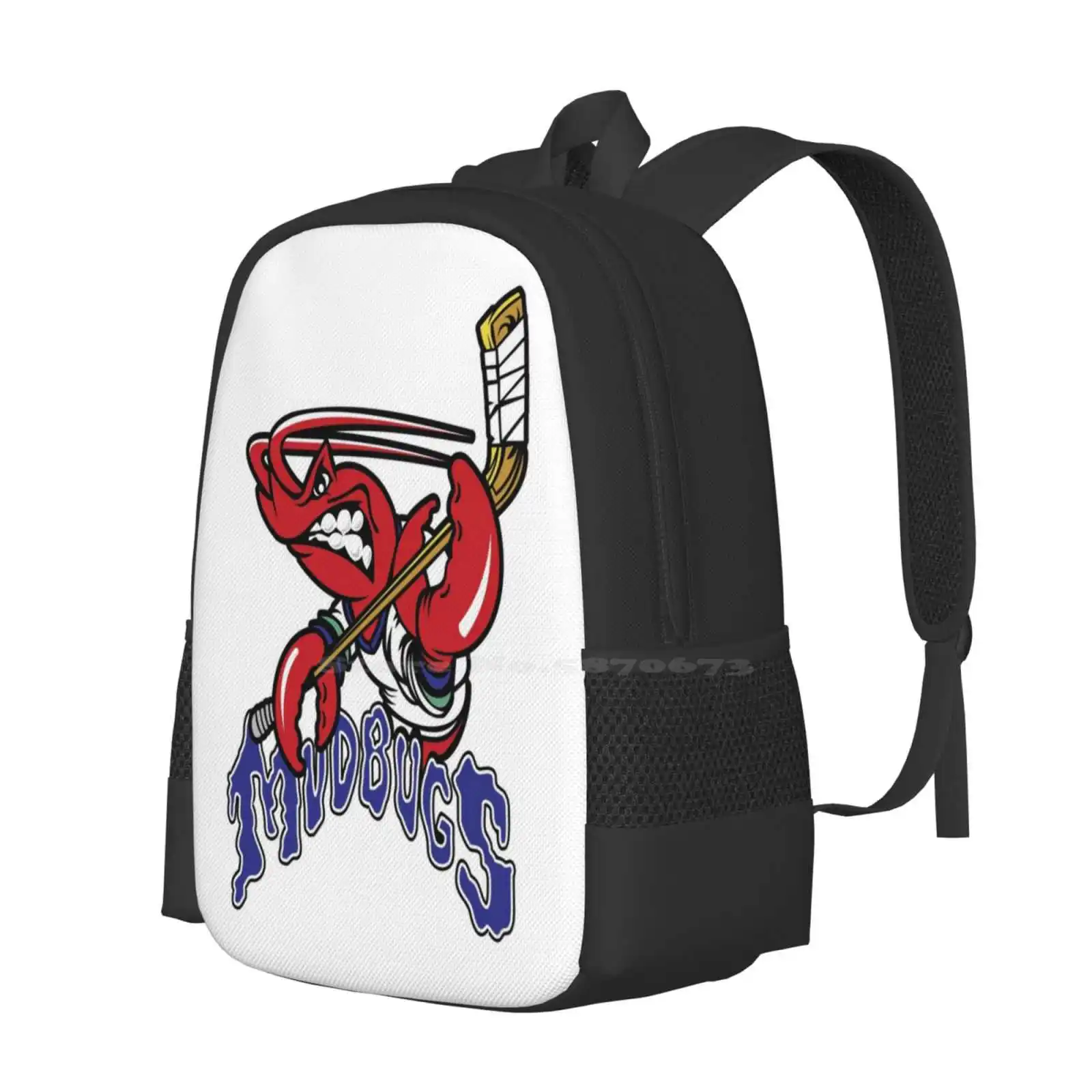 Bossier Shreveport Mudbugs Ice Hockey Teen College Student Backpack Pattern Design Bags Bossier Shreveport Mudbugs Logo Bossier