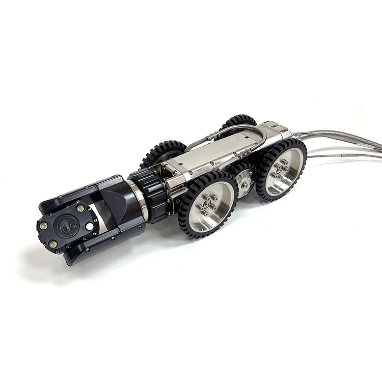 CCTV 2/4MGP 150M IP68 Cámara robot sobre orugas de inspección de tuberías de drenaje de alcantarillado municipal impermeable