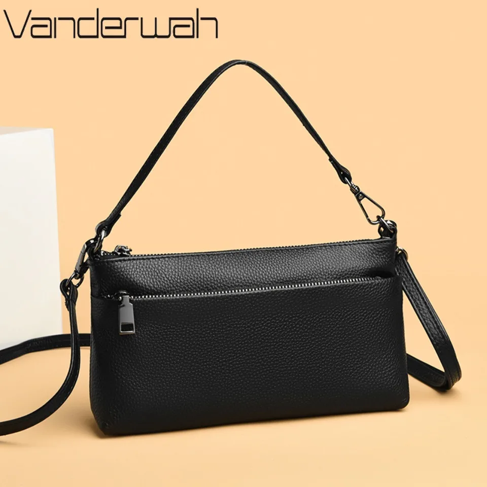 

100% Genuine Leather Purses and Handbags Designer Cowhide Women Bags Shoulder Bags for Women Messenger Crossbody Phone Bag Sac