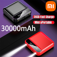 Xiaomi 30000mah Mini Power Bank Super Fast Charge Lights Digital Portable Powerbank External Battery For Iphone Huawei Samsung
