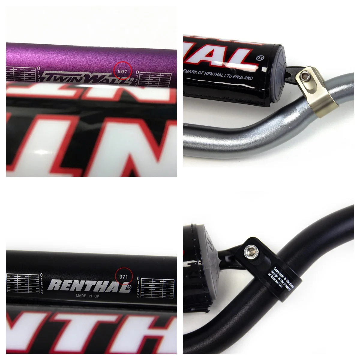 Motorcycle Handlebar 22/28mm for RENTHAL 971/997 Grips, Universal