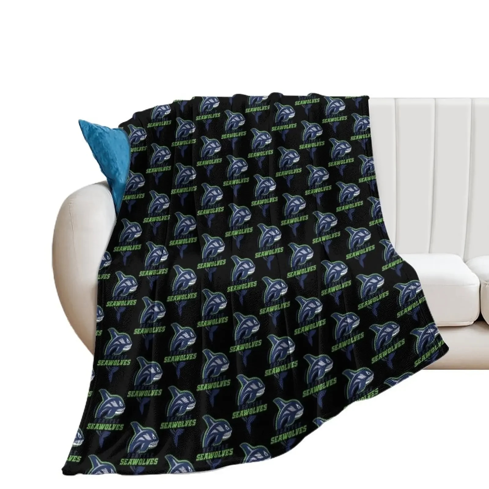 Seattle Seawolves Rugby Throw Blanket Warm Shaggy Furry Picnic Blankets