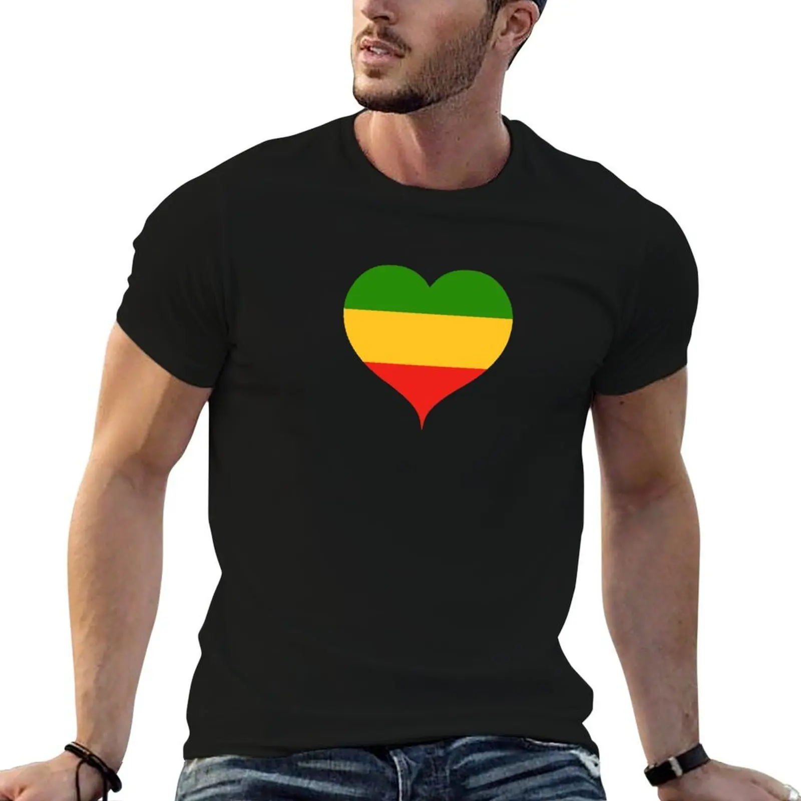 Rasta Rastafarian Love Heart T-Shirt graphic shirts oversized t shirt mens t shirt graphic