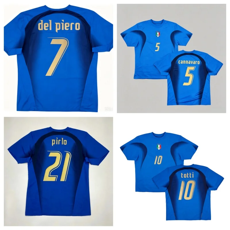 2006 Italy Champion Classic Football Jersey Totti 10# Jersey Shirt 3D Print Sport Breathable Quick Drying Unisex Jersey