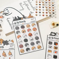 Pegatinas decorativas de cámara de gato Kawaii, etiqueta de álbum de recortes, diario, papelería, álbum, teléfono, lindo planificador de diario de Pata de Gato, 2 hojas