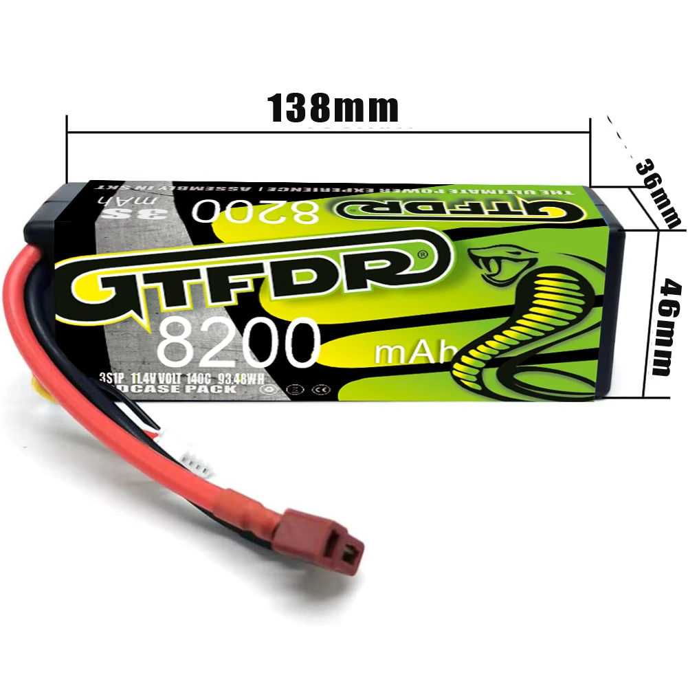 แบตเตอรี่ GTFDR 3S LIPO 11.4V HV 9400MAH 10000MAH 7200MAH 8200MAH สำหรับเฮลิคอปเตอร์ 1/8 1/10 รถบังคับวิทยุ เรือ รถบรรทุก UAV แข่ง