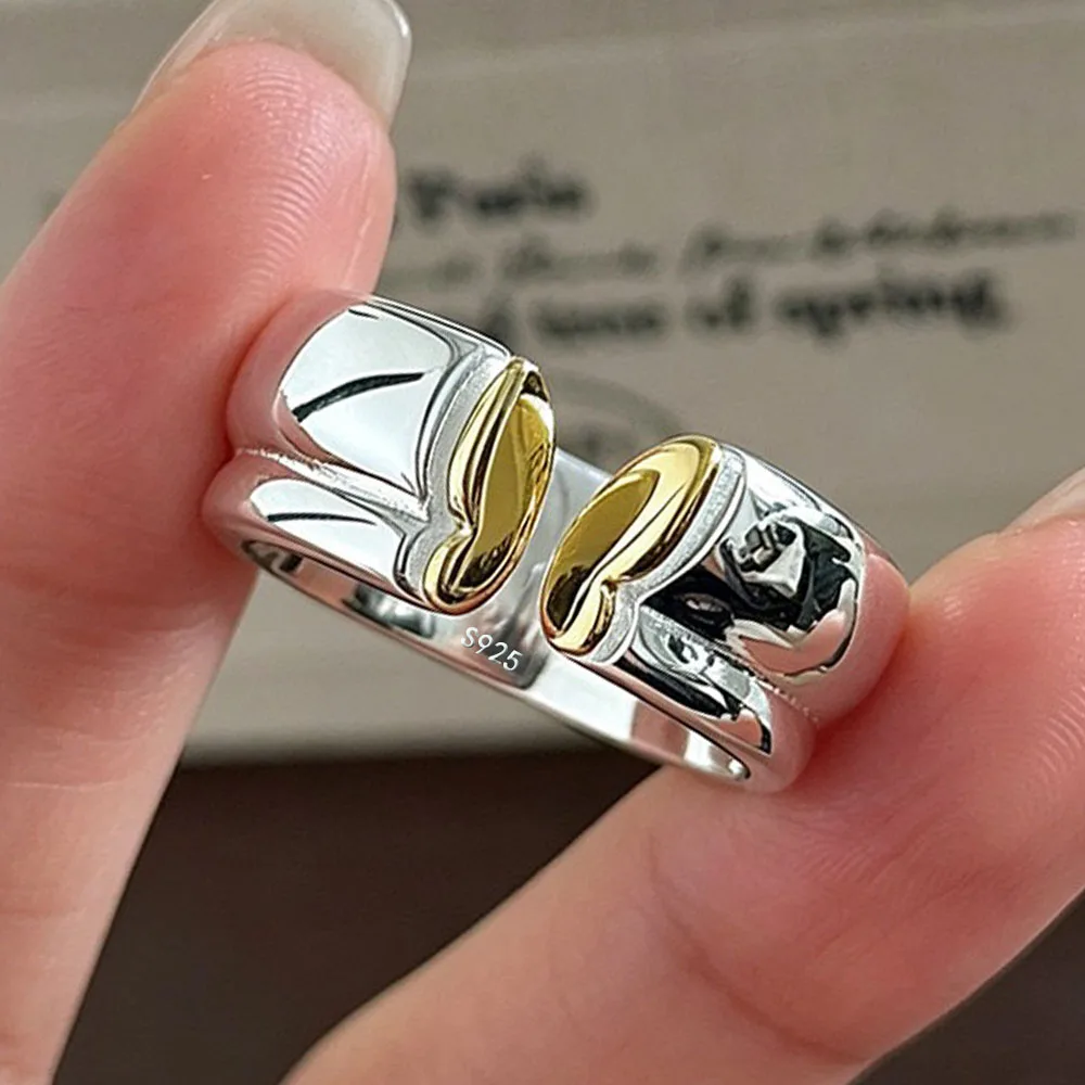 BF CLUB 925 Sterling Silver Ring For Women Jewelry Butterfly Finger Open Vintage Handmade Ring Allergy For Party Birthday Gift