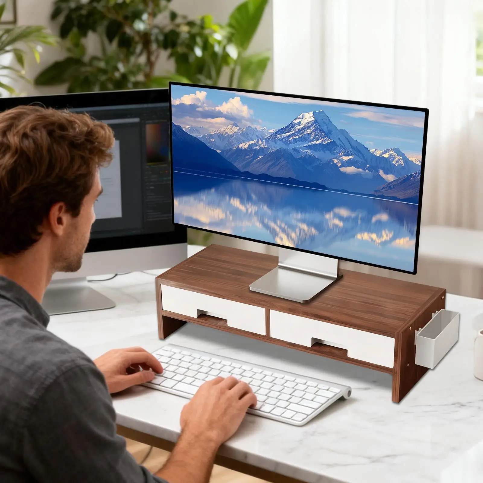 

Подставка для монитора, прочный удлинитель, органайзер, настольный монитор, стойка для семьи, друзей, домашнего офиса, кабинета в помещении, спальни, комнаты