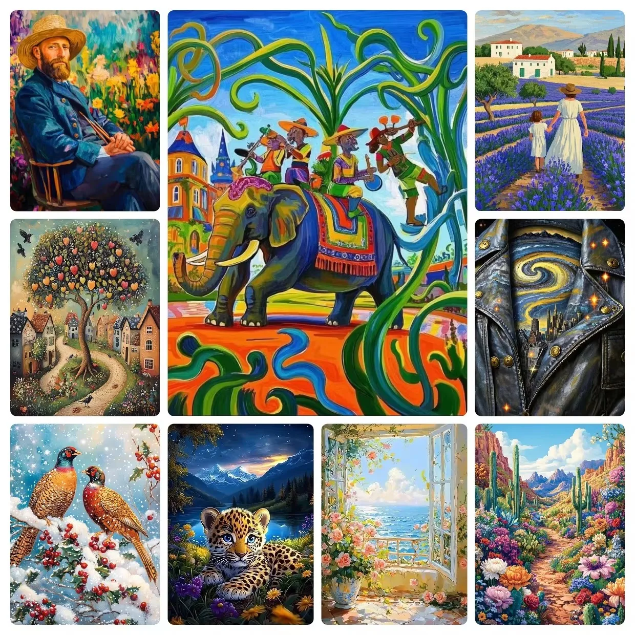 Multi Scene Art Collage Jigsaw Puzzle 500/1000/1200/2000PCS Countryside Wildlife Ocean Desert Art Family Entertainment Gift
