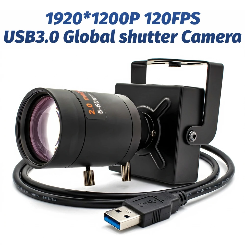 

120FPS 2.3MP Global Shutter USB 3.0 Camera AR0234 Industrial Machine Vision M12 Zoom Lens Metal Case Plug Play Video Conference