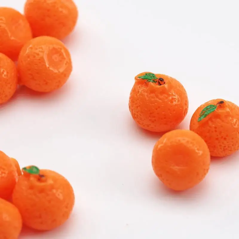 [L] 5pcs Mini Orange Tangerine Orange Model Realistic Miniature Fruit DIY Food Accessories Scene Handmade Desktop Decor Props