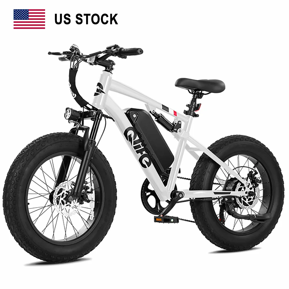 

Электрический горный велосипед Qlife Racer 500W с широкими шинами и полной подвеской, мужской электровелосипед