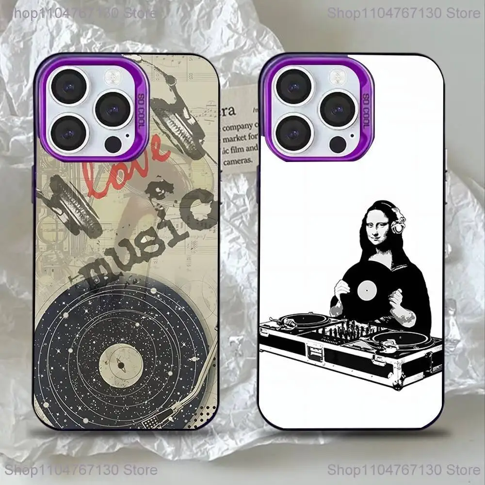 

Vinyl DJ Record Art Phone Case For iPhone 17,16,15,14,13,12,11,Mini,Pro,SE,MAX Purple Matte Silicone Cover