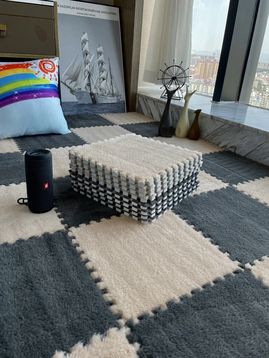 

30*30CM Soft Plush Children Kids Rug Play Mat Puzzle Carpet Warm Playmat Interlocking Exercise Tiles Floor Carpet Decoration Mat