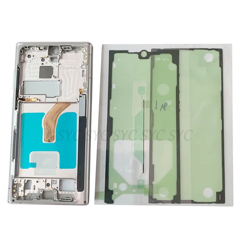 Housing Middle Frame LCD Bezel Plate Panel Chassis For Samsung S22 Ultra 5G S908 S908B S908UPhone Metal LCD Frame Repair Parts