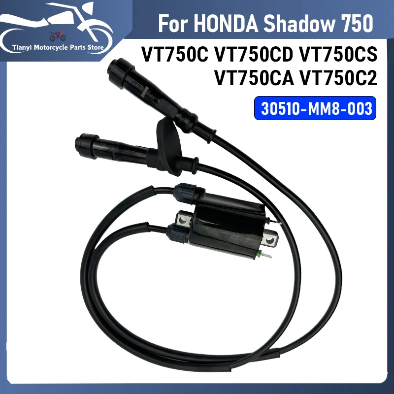 2 Sets Motorcycle Ignition Coil & Spark Plug Cap For HONDA Shadow ACE 750 VT750C VT750CD Aero 750 Spirit 750 VT750 VT750C2