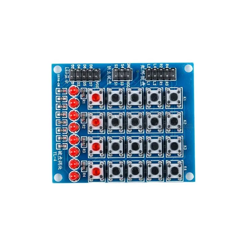 HOT SALE 4*4 matrix keyboard 4X4 key module MCU external expansion keyboard 4 independent keyboard 8 marquee