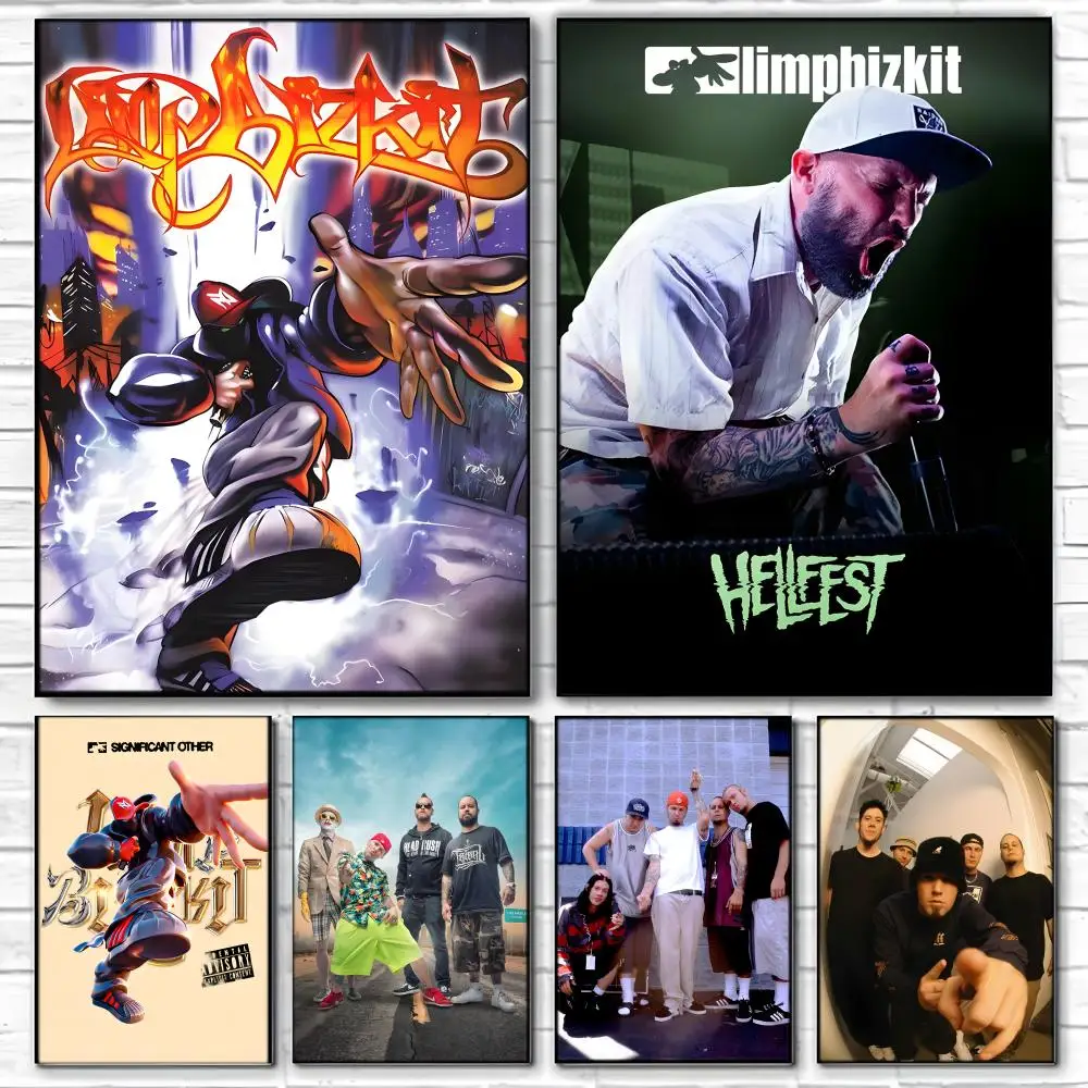 Rock Band L-Limp B-Bizkit Poster Self-adhesive Art Waterproof Paper Sticker Coffee House Bar Room Wall Decor